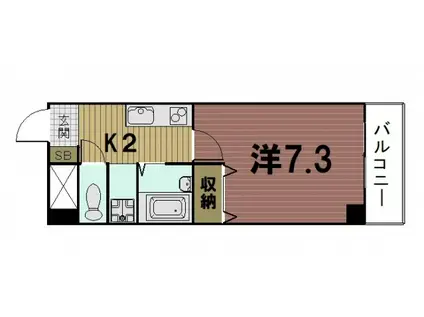 アンプルールフェール勧修(1K/3階)の間取り写真