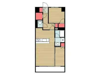 プライム川(2LDK/3階)の間取り写真