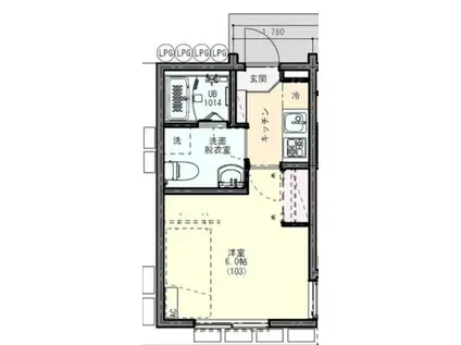 KLEIS武蔵関II(1K/2階)の間取り写真