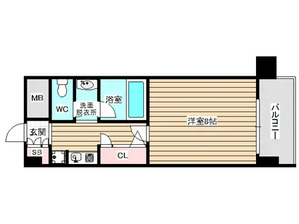ロイヤル御幣島(1K/8階)の間取り写真