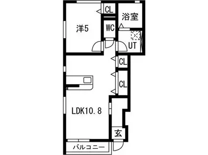 シティハウス花園町(1LDK/1階)の間取り写真
