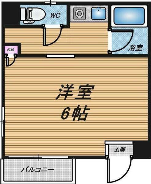 THECITY弁天町(ワンルーム/2階)の間取り写真