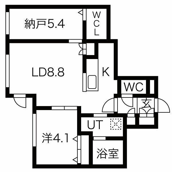 PINO KITAMARUYAMA(2LDK/1階)の間取り写真