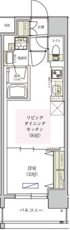 アーバネックス東梅田(1LDK/11階)の間取り写真