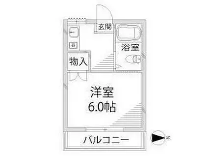 ラフィーネ北八代(ワンルーム/4階)の間取り写真