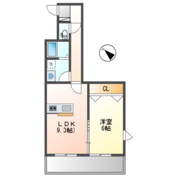 FACE MANSION(1LDK/3階)の間取り写真