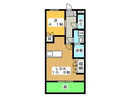 TRESOR(1LDK/1階)の間取り写真