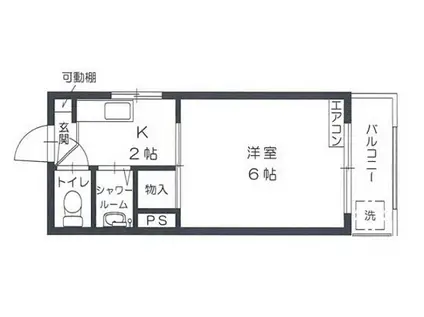 SUNNY 長束(1K/1階)の間取り写真