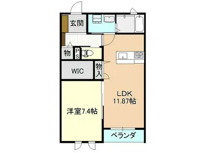 MAISON DE LIEN(1LDK/1階)の間取り写真