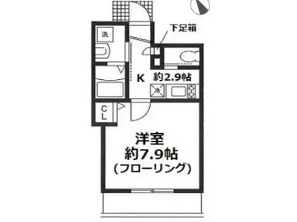 カーサ・ティーナ(1K/3階)の間取り写真