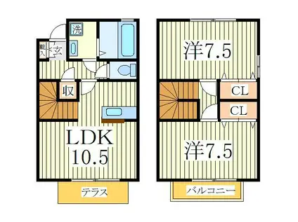 セントラルパークハイツA(2LDK/1階)の間取り写真