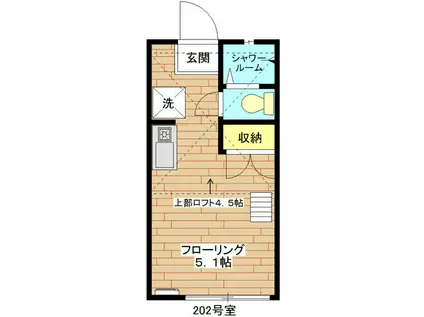 ヒルサイド要町(ワンルーム/2階)の間取り写真