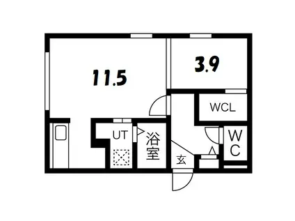 フィオリーノ(1LDK/1階)の間取り写真
