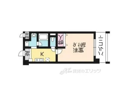 プリエール南草津(1K/4階)の間取り写真