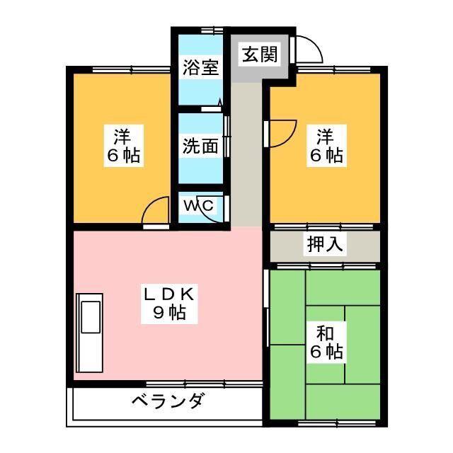 クレールホズミ(3LDK/2階)の間取り写真