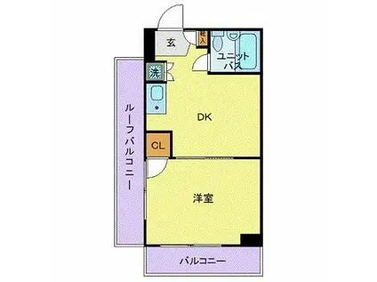 ルーブル南馬込(1DK/4階)の間取り写真