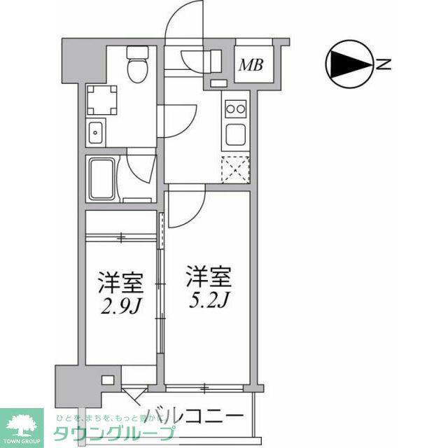 SYFORME住吉(2K/5階)の間取り写真