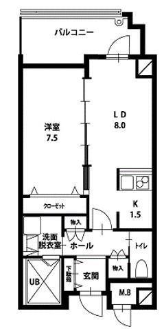 アルバ両国(1LDK/6階)の間取り写真