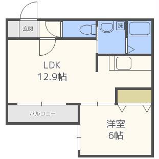 バーニーズメルシー(1LDK/4階)の間取り写真