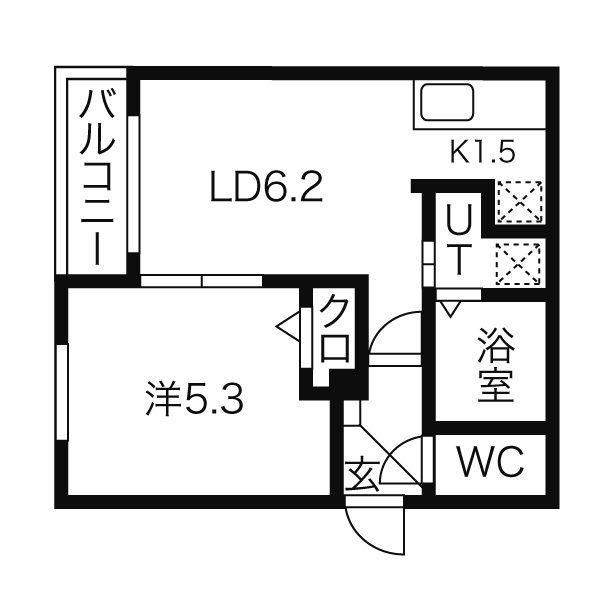 VIE D OR 平岸(1LDK/4階)の間取り写真