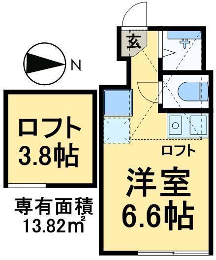 アペックス小菅(ワンルーム/2階)の間取り写真