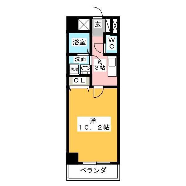 フィルストン白壁(1K/10階)の間取り写真