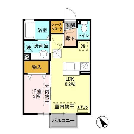 カストラム(1LDK/1階)の間取り写真
