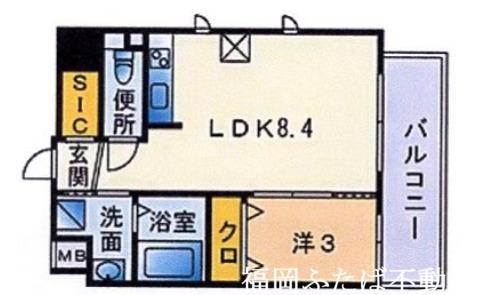 フローレンス桜坂(1LDK/4階)の間取り写真