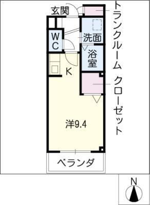 メゾン栄光(ワンルーム/1階)の間取り写真