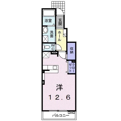 アルマーニ II(ワンルーム/1階)の間取り写真
