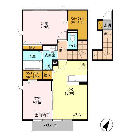 ORLAND(2LDK/2階)の間取り写真