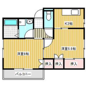 ベルハイツM(1LDK/1階)の間取り写真