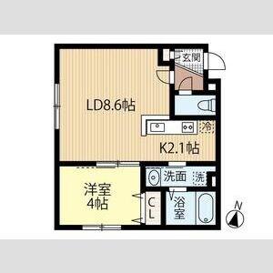 FUTABA SQUARE N21(1LDK/2階)の間取り写真