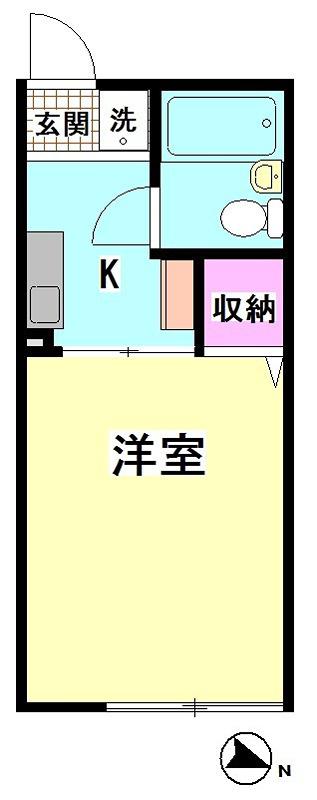 シティハイムリーベ馬込(1K/1階)の間取り写真