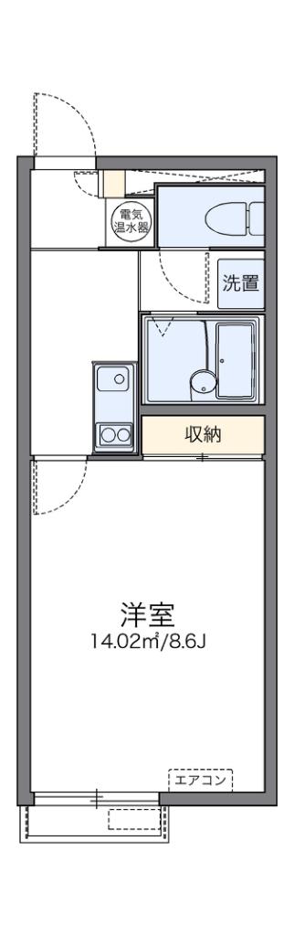 レオネクスト金楽寺(1K/1階)の間取り写真