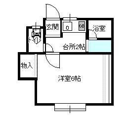 パルセササキ(1K/1階)の間取り写真