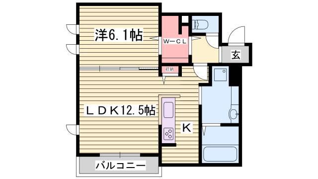 KITANO COLN(1LDK/2階)の間取り写真