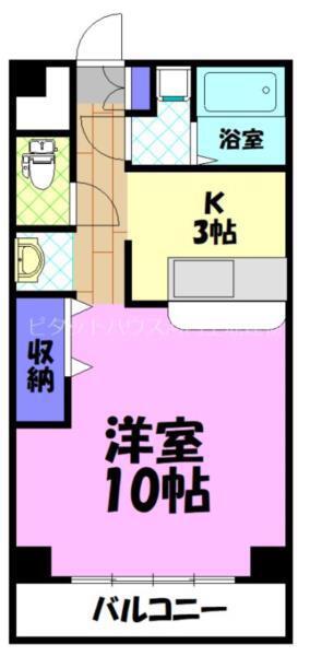 M.GREEN HARMONY (1K/2階)の間取り写真