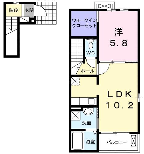 メゾン シャルマン(1LDK/2階)の間取り写真