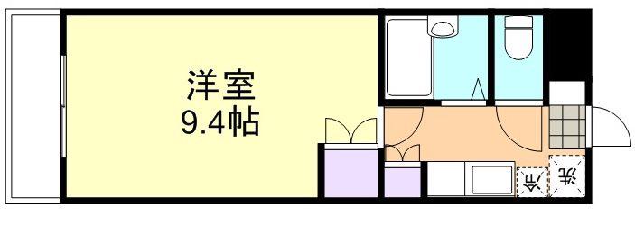倉敷ライフ・キャンパスE棟(1K/4階)の間取り写真