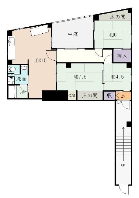 横沼町三丁目マンション(3LDK/2階)の間取り写真