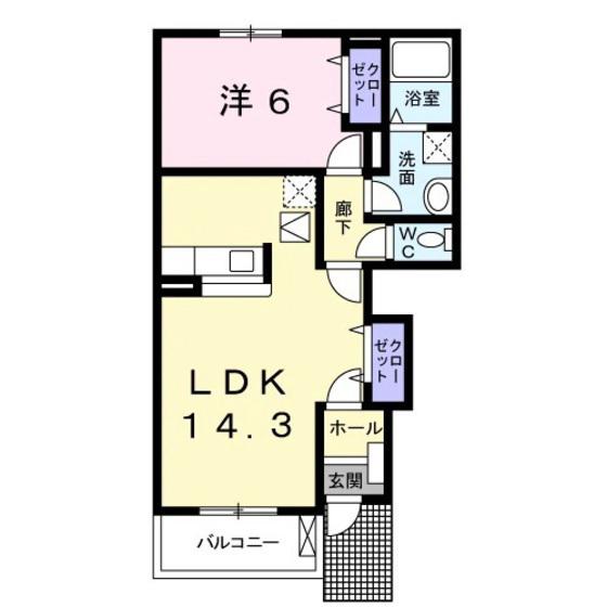 TAKASAKI TOTTOSII(1LDK/1階)の間取り写真