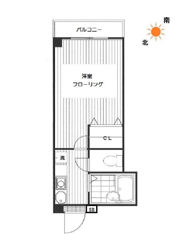 ソレイユ(1K/2階)の間取り写真