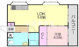 ワコーレ下沢PARTII(1LDK/3階)の間取り写真
