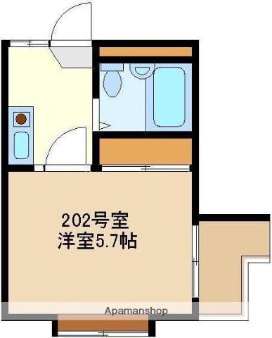 シティハイツ中央林間(1K/2階)の間取り写真
