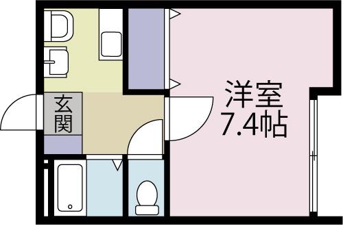 ベルード60(1K/2階)の間取り写真