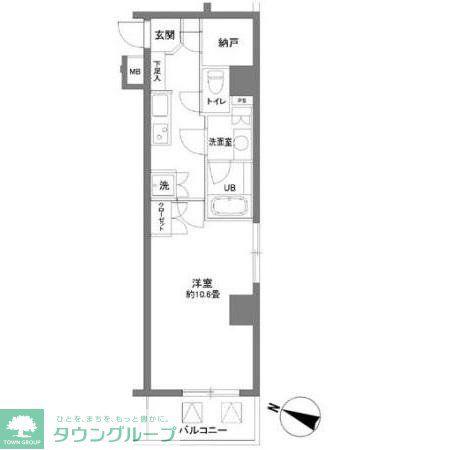カスタリア大塚II(1K/4階)の間取り写真