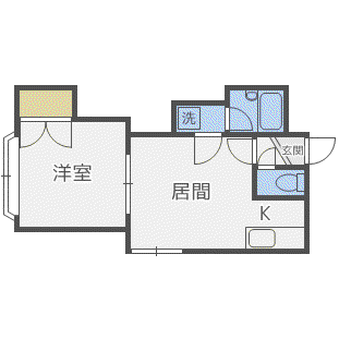 ヴァンベール1ST(1DK/3階)の間取り写真