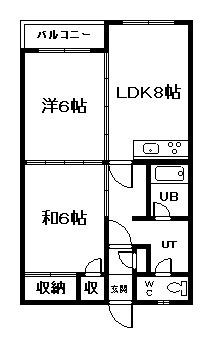 エステート423(2DK/3階)の間取り写真