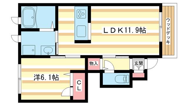 SERENA VILLA SK I(1LDK/1階)の間取り写真